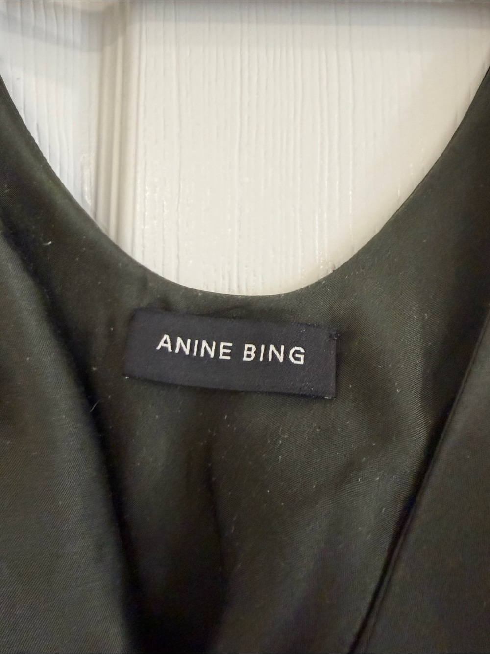 Anine Bing Camille Olive Green Scoop-Neck Maxi Slip Dress 100% silk - Picture 4 of 5